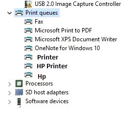 hp printer in error state windows 10